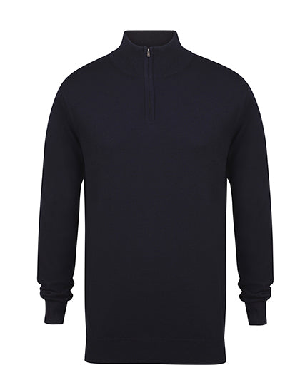 Men´s Quarter Zip Jumper in Navy, Größe 4XL