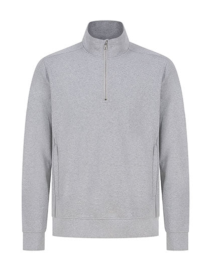 Unisex Sustainable 1/4 Zip Sweatshirt in Heather Grey, Größe 4XL