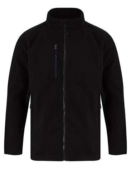 Recycled Polyester Microfleece Jacket in Black, Größe 4XL
