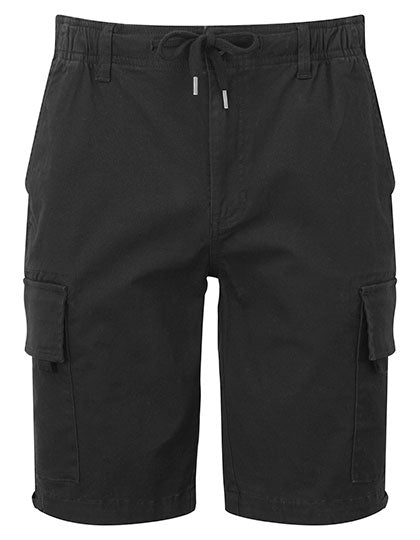 Men´s Drawstring Cargo Utility Shorts in Black, Größe XXL