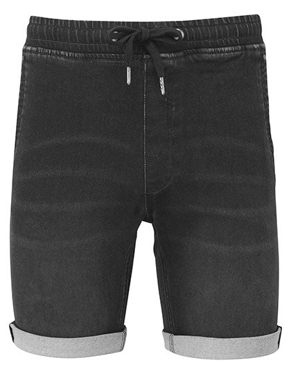 Men´s Denim Drawstring Shorts in Black, Größe XXL
