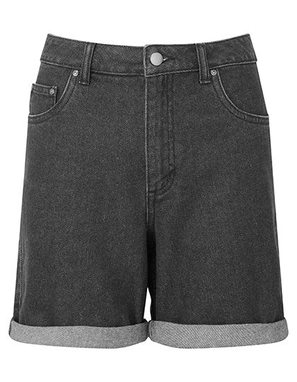 Women´s Denim Shorts in Black Denim, Größe XL