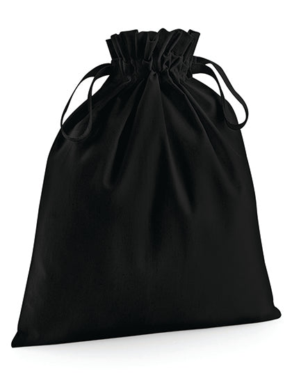 Organic Cotton Draw Cord Bag in Black, Größe XS (10 x 15 cm)