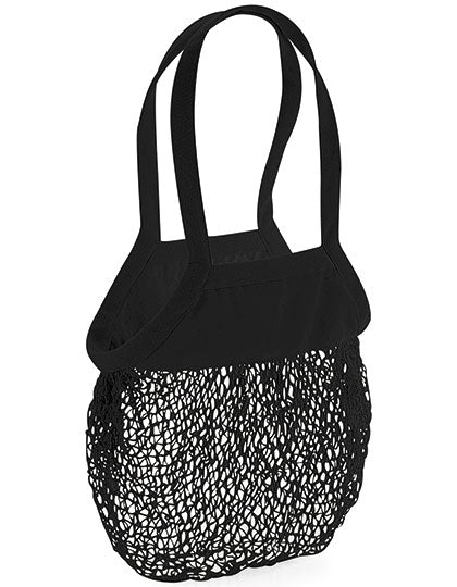 Organic Cotton Mesh Grocery Bag in Black, Größe 38 x 41 cm
