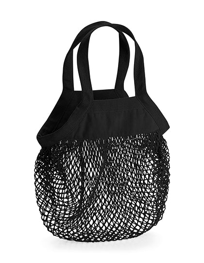 Organic Cotton Mini Mesh Grocery Bag in Black, Größe 34 x 34 cm