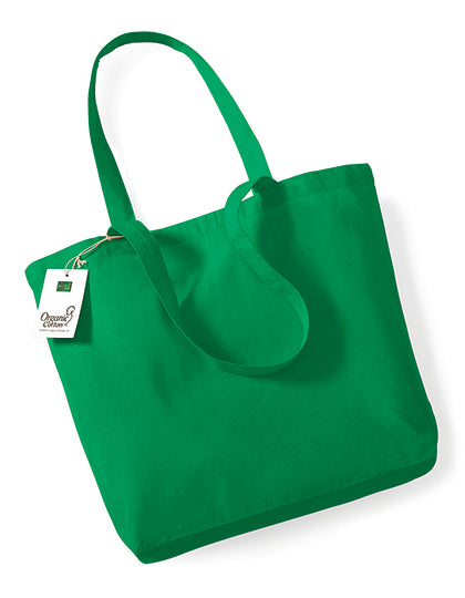 Organic Cotton Shopper in Kelly Green, Größe 32 x 35 x 12 cm