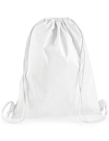 Premium Cotton Gymsac in White, Größe 37 x 46 cm