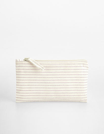 Striped Organic Cotton Accessory Pouch in Red Stripe, Größe L (20 x 28 cm)