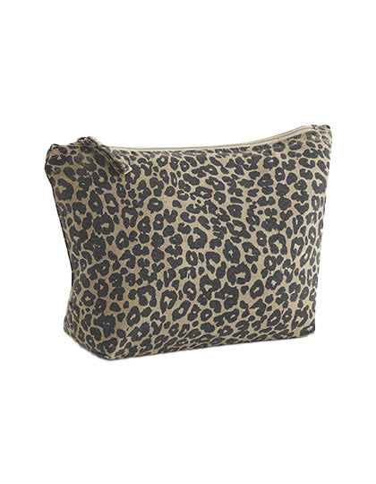 Leopard Print Canvas Accessory Bag