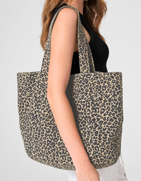 Leopard Print Canvas Shopper