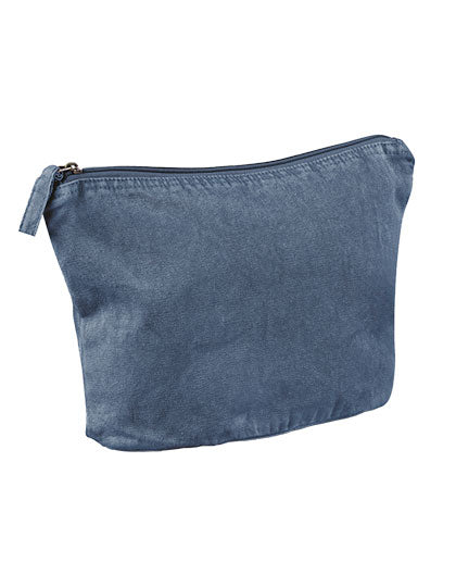 Garment Dyed Accessory Bag in Vintage Denim, Größe M (21 x 18 x 9 cm)