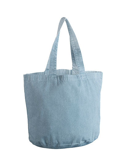 Garment Dyed Shopper in Vintage Light Blue, Größe 38,5 x 34 x 22 cm