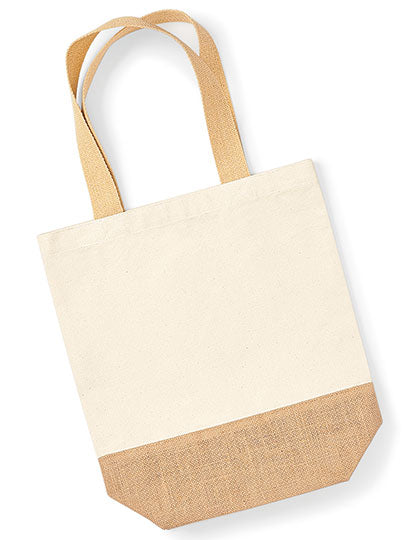 Jute Base Canvas Shopper in Natural, Größe 24 x 41 x 13 cm