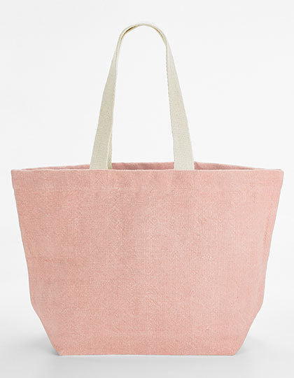 Soft Washed Jute Beach Bag in Blossom, Größe 35 x 37 x 18 cm