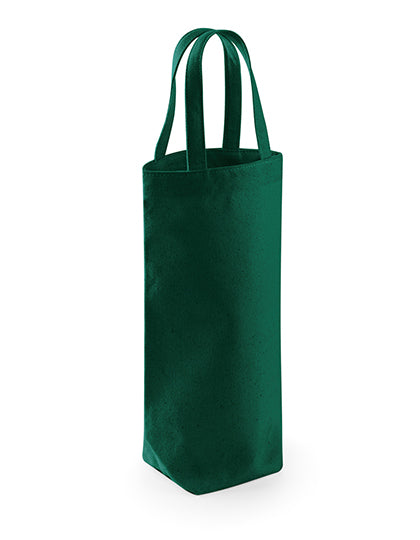Fairtrade Cotton Bottle Bag in Bottle Green, Größe 8 x 27 x 8 cm