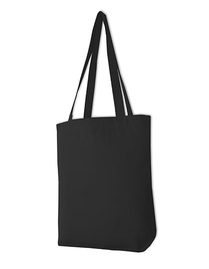 Canvas Carrier Bag Long Handle in Black, Größe 42 x 38 x 10 cm