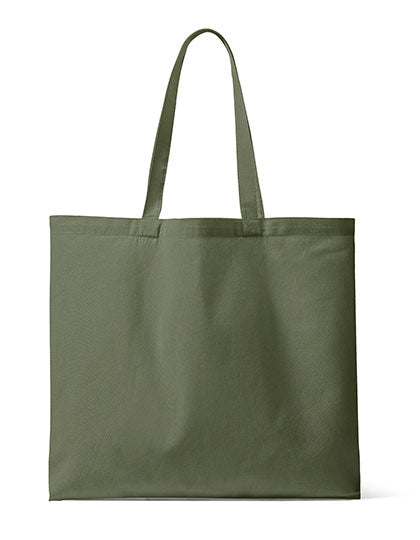 Organic Canvas Carrier Bag Medium Long Handle London 02 in Military Green, Größe 42 x 48 x 10 cm