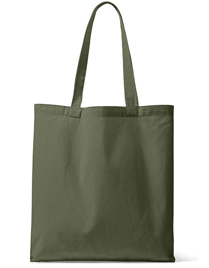 Organic Canvas Carrier Bag Long Handle London 01 in Military Green, Größe 42 x 38 x 10 cm