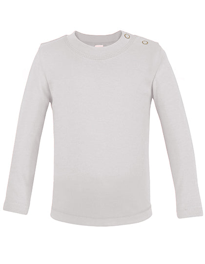 Long Sleeve Baby T-Shirt Polyester in White, Größe 86-92
