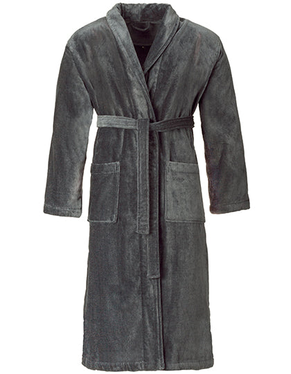 Velours Bademantel Feeling / Schalkragen in Flanell, Größe XXL