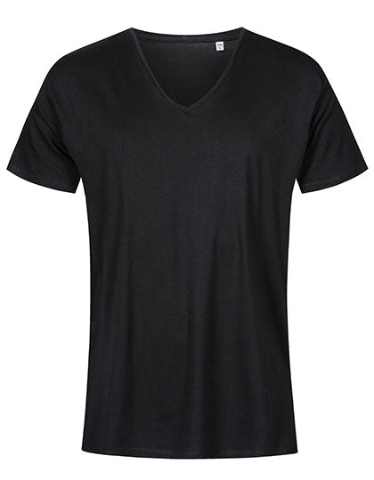 Men´s V-Neck T-Shirt in Black, Größe 3XL