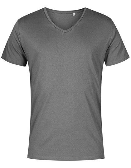 Men´s V-Neck T-Shirt in Steel Grey (Solid), Größe 3XL