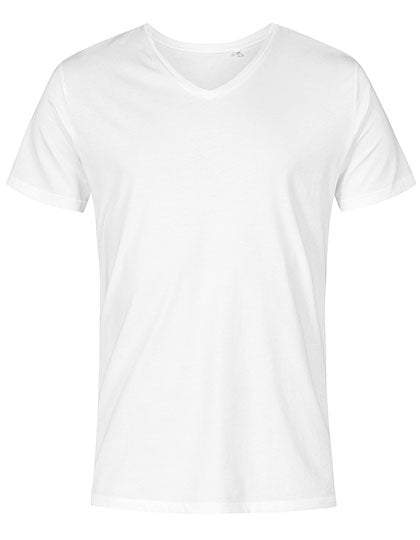 Men´s V-Neck T-Shirt in White, Größe 3XL