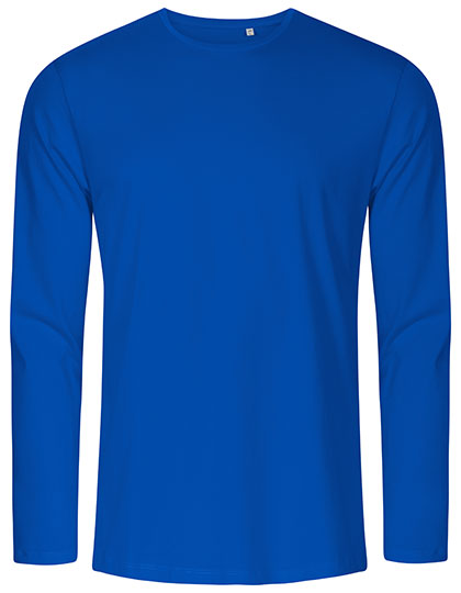 Men´s Roundneck T-Shirt Long Sleeve in Azur Blue, Größe 3XL