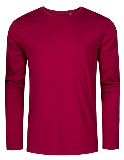 Men´s Roundneck T-Shirt Long Sleeve in Berry, Größe 3XL