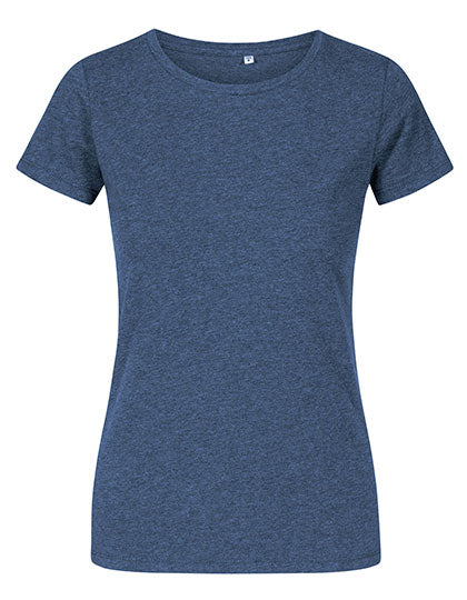 Women´s Roundneck T-Shirt in Heather Navy, Größe 3XL