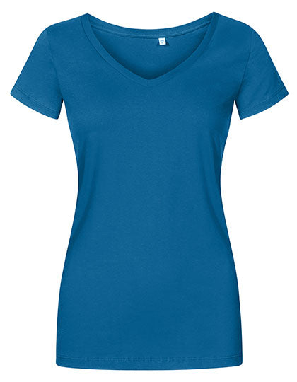 Women´s V-Neck T-Shirt in Petrol, Größe 3XL
