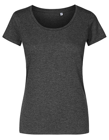 Women´s Deep Scoop T-Shirt in Heather Black, Größe 3XL