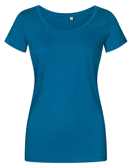 Women´s Deep Scoop T-Shirt in Petrol, Größe 3XL