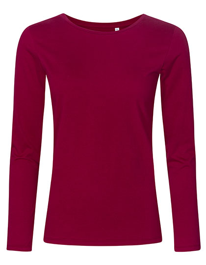 Women´s Roundneck T-Shirt Long Sleeve in Berry, Größe 3XL