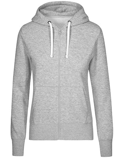 Women´s Hoody Jacket in Heather Grey, Größe 3XL