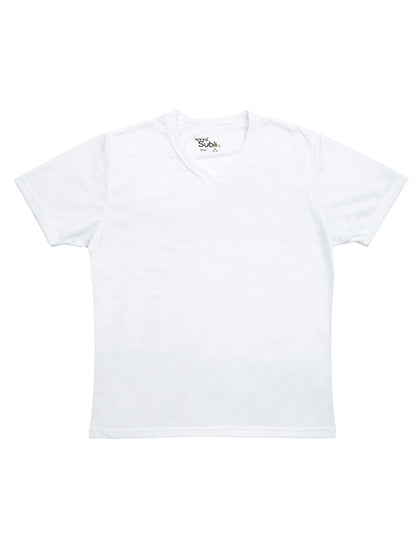 Women´s Subli Plus® V-Neck T-Shirt in White, Größe XL (20-22)