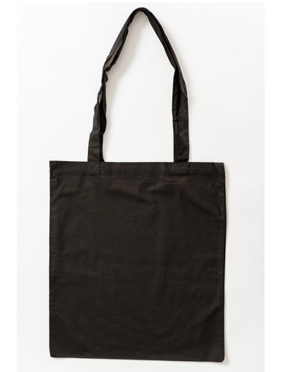 Cotton Bag Colored Long Handles in Black, Größe approx. 38 x 42 cm