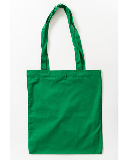 Cotton Bag Colored Long Handles in Dark Green (ca. Pantone 347U-HKS 57), Größe approx. 38 x 42 cm