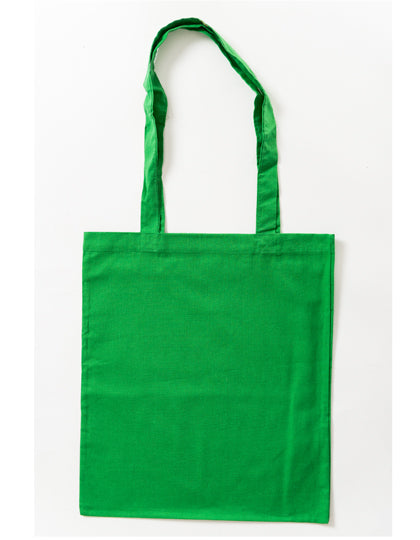 Cotton Bag Colored Long Handles in Light Green (ca. Pantone 355U-HKS 64), Größe approx. 38 x 42 cm