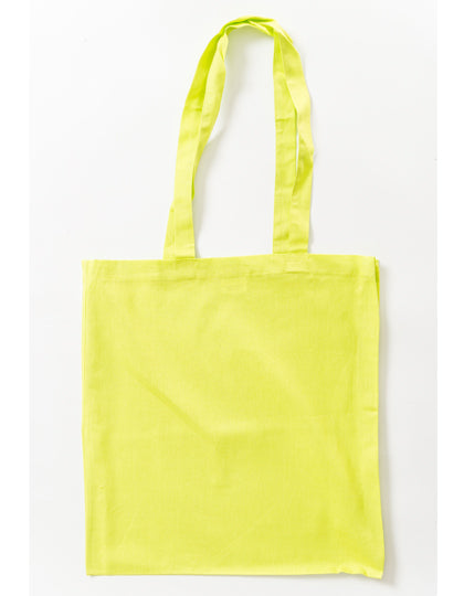 Cotton Bag Colored Long Handles in Lime Green (ca. Pantone 388U), Größe approx. 38 x 42 cm
