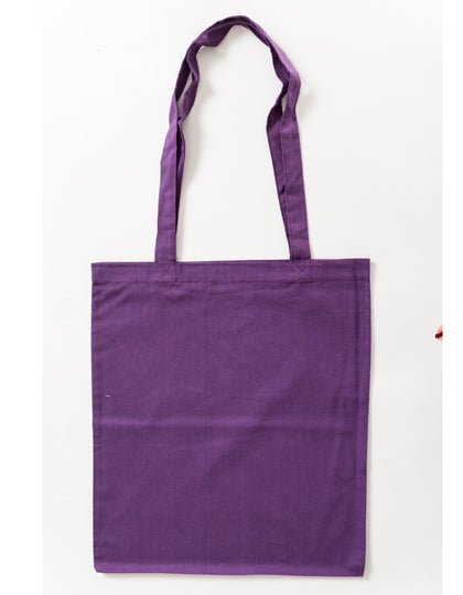 Cotton Bag Colored Long Handles in Violet (ca. Pantone 2603U-HKS 37), Größe approx. 38 x 42 cm
