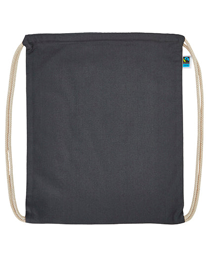 Fairtrade Cotton Gymbag in Graphite Grey (ca. Pantone 447C), Größe 38 x 46 cm