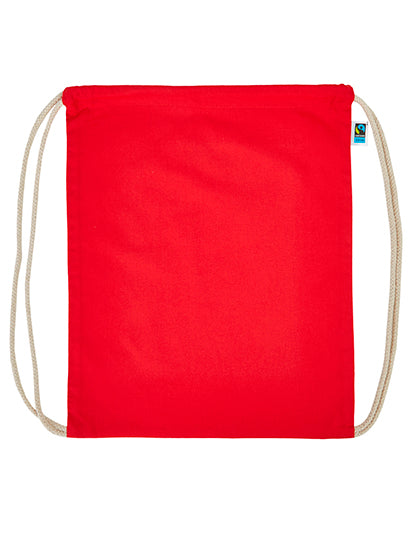 Fairtrade Cotton Gymbag in Red (ca. Pantone 200C), Größe 38 x 46 cm