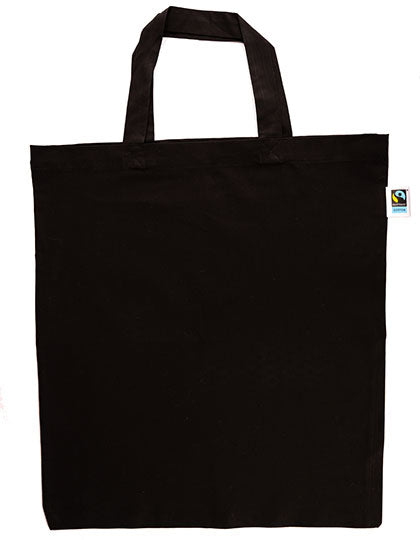 Fairtrade Cotton Bag Short Handles in Black, Größe approx. 38 x 42 cm