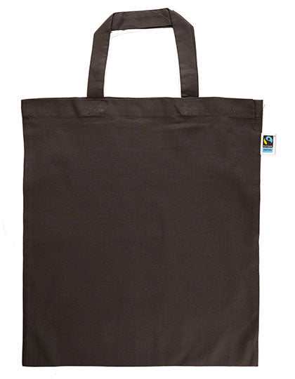 Fairtrade Cotton Bag Short Handles in Graphite Grey (ca. Pantone 447C), Größe approx. 38 x 42 cm
