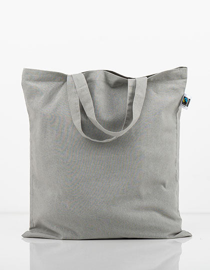 Fairtrade Cotton Bag Short Handles in Light Grey (ca. Pantone Cool Grey 5C), Größe approx. 38 x 42 cm