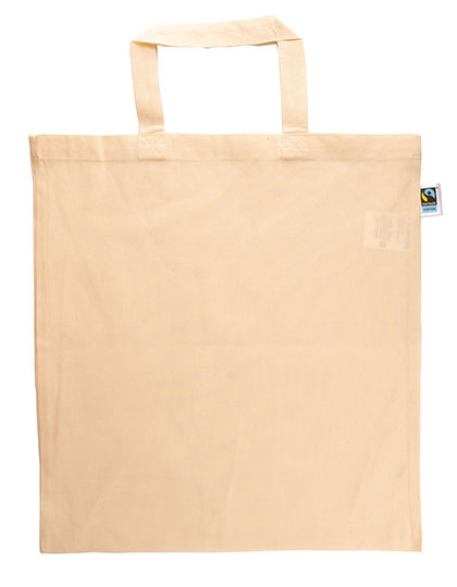 Fairtrade Cotton Bag Short Handles in Natural, Größe approx. 38 x 42 cm