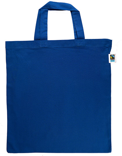 Fairtrade Cotton Bag Short Handles in Royal (ca. Pantone 287C), Größe approx. 38 x 42 cm