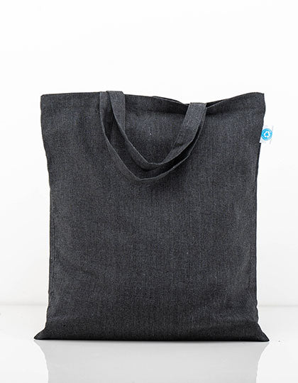 Recycled Cotton Bag Short Handles in Black, Größe approx. 38 x 42 cm
