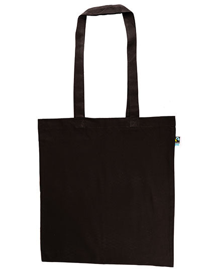 Fairtrade Cotton Bag Long Handles in Black, Größe approx. 38 x 42 cm
